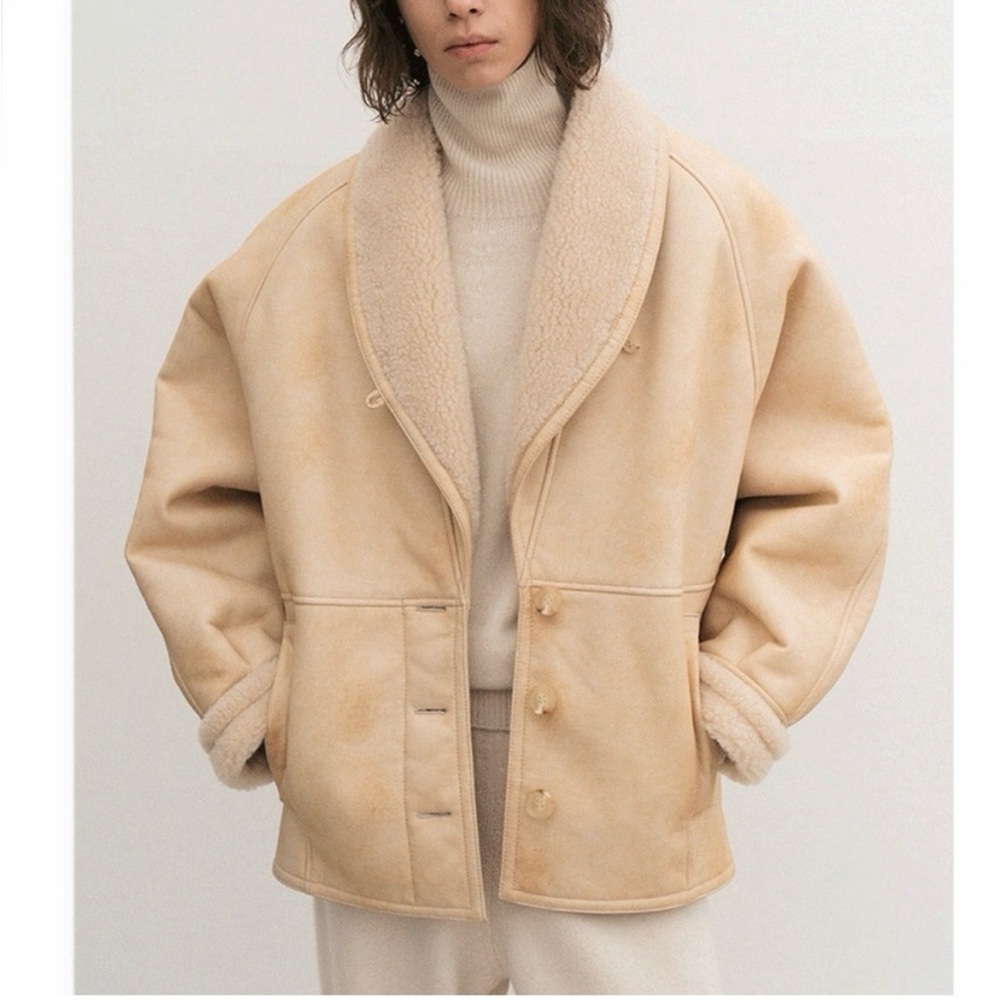 LE faux shearling oversized jacket